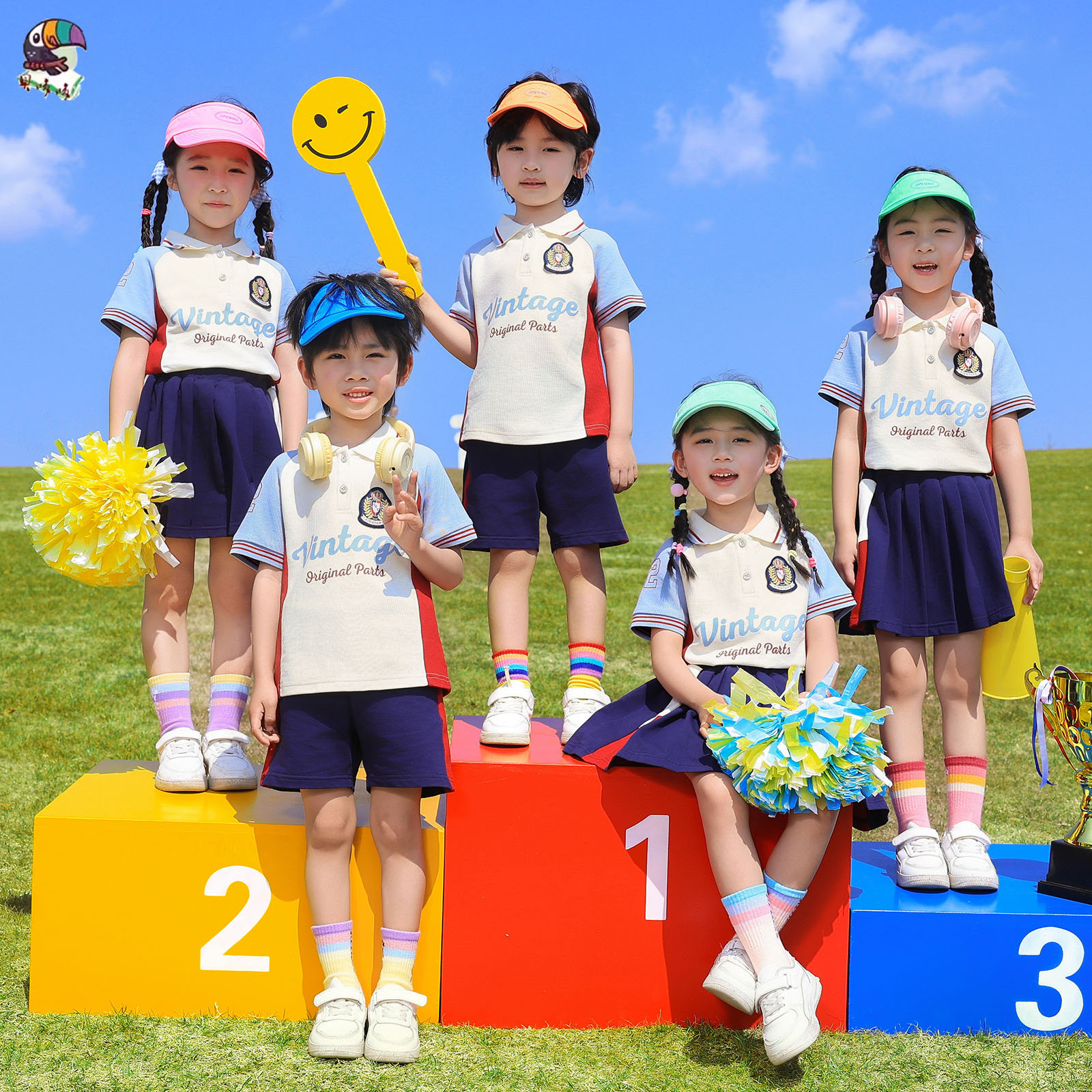 儿童校服六一演出服毕业照幼儿园园服夏装短袖小学生班服运动套装
