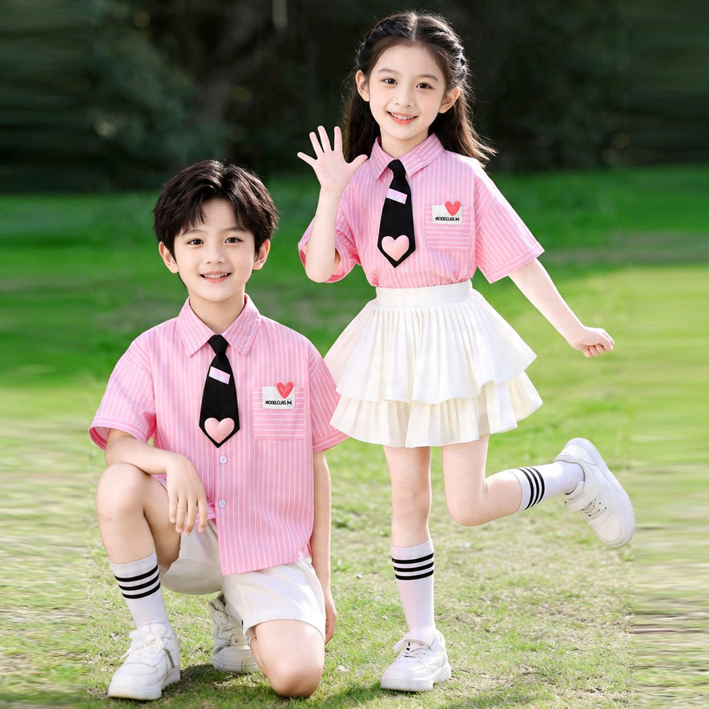 六一儿童合唱演出服夏季幼儿园毕业照班服小学生朗诵比赛表演服装