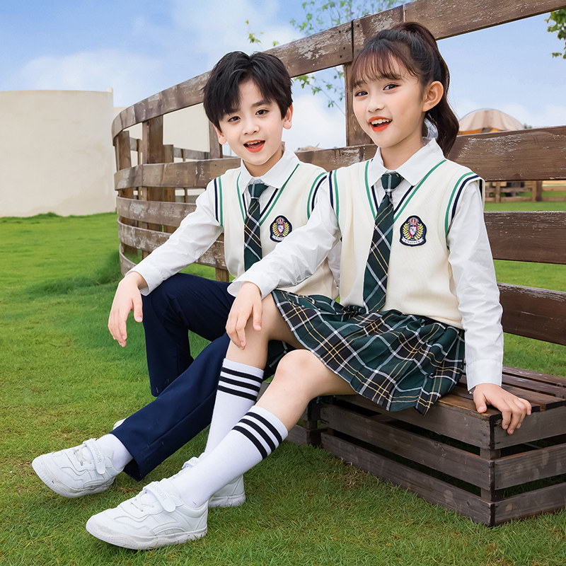 小学生校服春秋装套装英伦风幼儿园园服班服两件儿童演出表演合唱