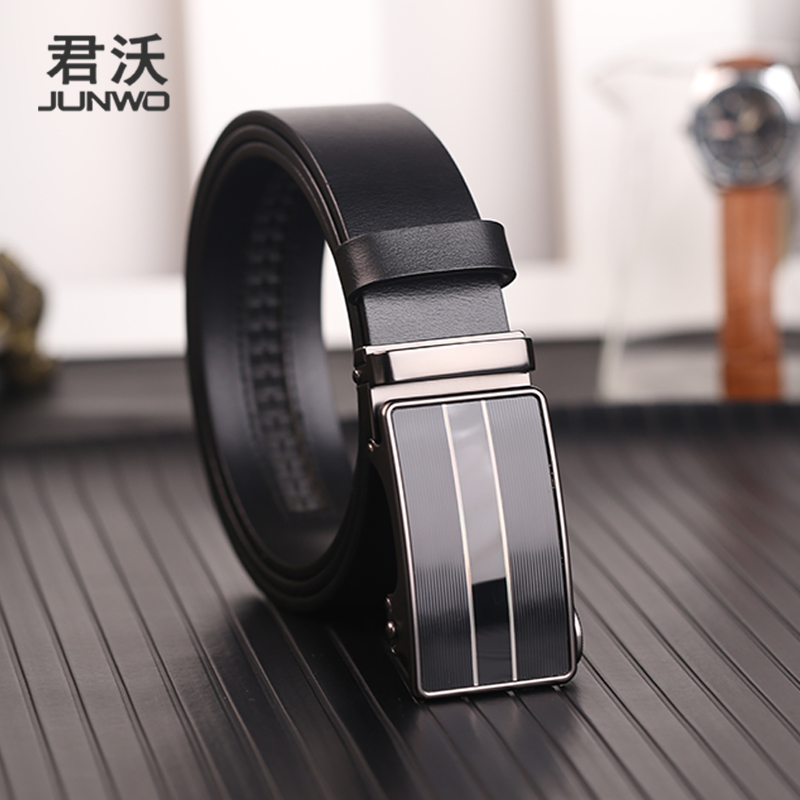 君沃男士自动带单层牛皮商务休闲