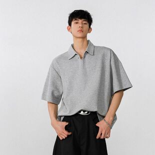 2025夏季新款高级感Polo衫短袖T恤男款潮牌痞帅宽松百搭休闲半袖