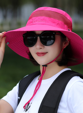 大檐渔夫帽女夏款遮全脸防紫外线