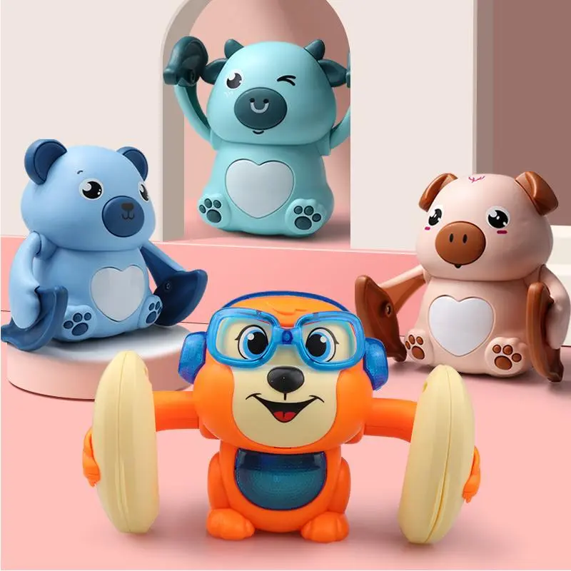 2025爆款玩具儿童玩具电动感应灯光翻滚猴子声控音乐翻斗猴子