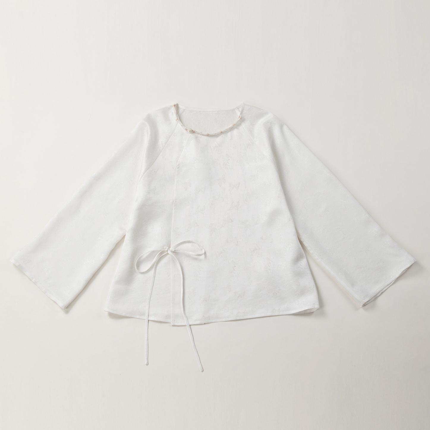 手工正绢夏新中式真丝宽松上衣