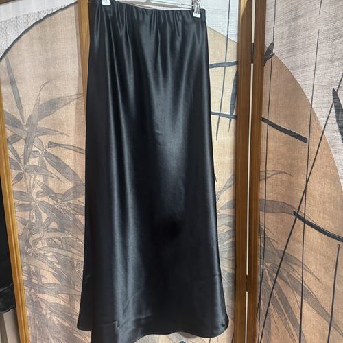 真丝香云纱鱼尾裙黑色紫檀色皮子料2025秋季新款优雅气质新中式