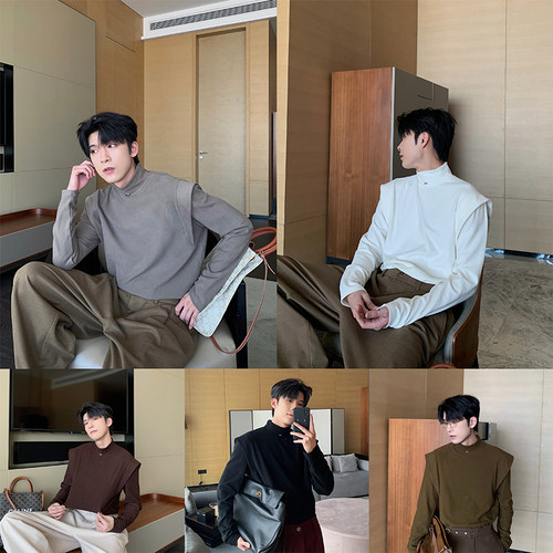 Hualun半高领德绒长袖T恤