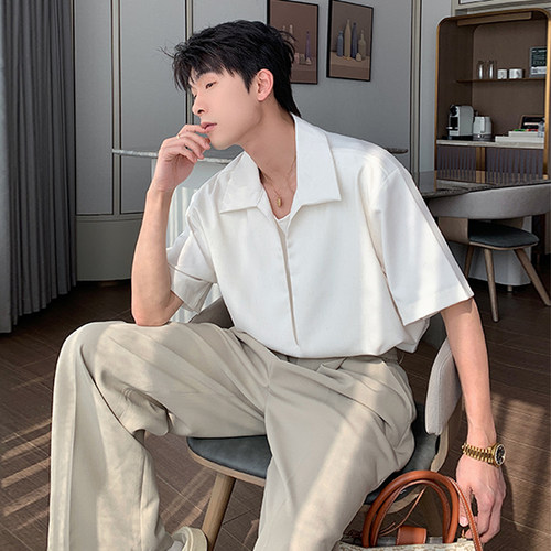 Hualun夏季免烫POLO衬衫男