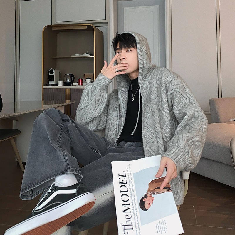 hualun慵懒连帽开衫外套