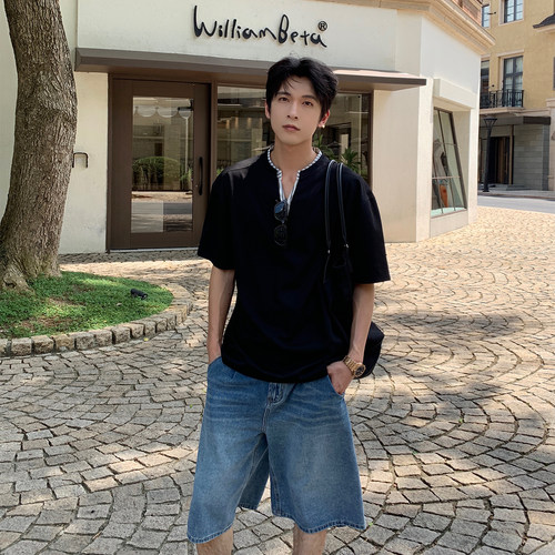 HLDS夏季短袖假两件polo衫男款