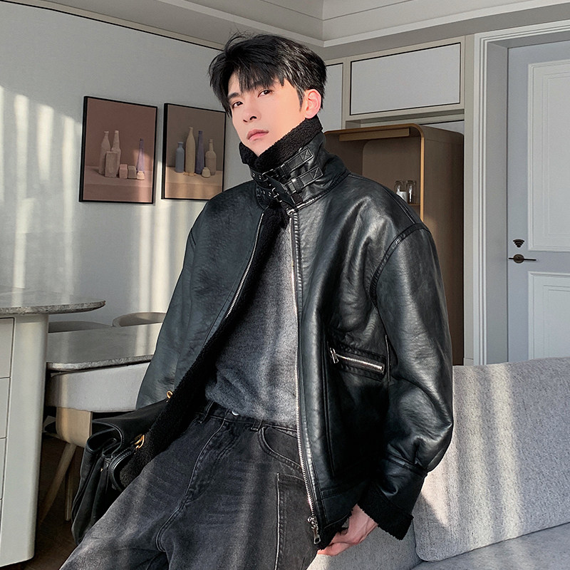 Hualun皮毛一体皮衣外套