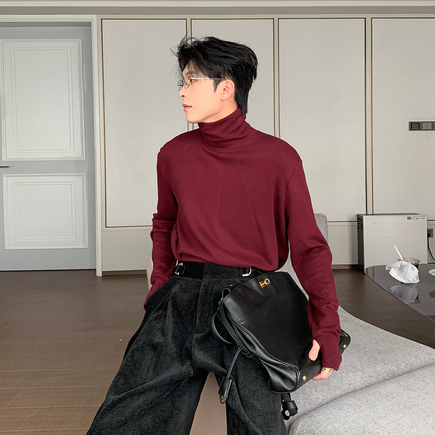 Hualun高领保暖打底衫男款长袖T恤内搭衣服男生cleanfit保暖上衣,男装,T恤,淘宝优惠券,粉丝福利购,淘宝优惠卷