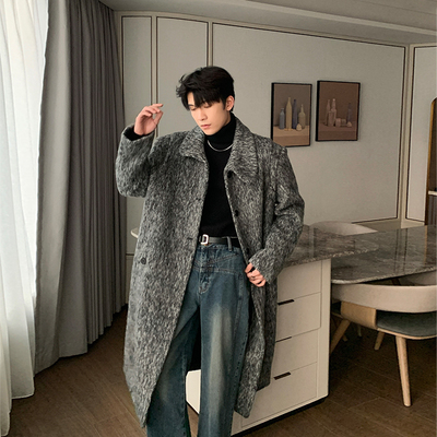 Hualun冬季加厚中长款毛呢大衣