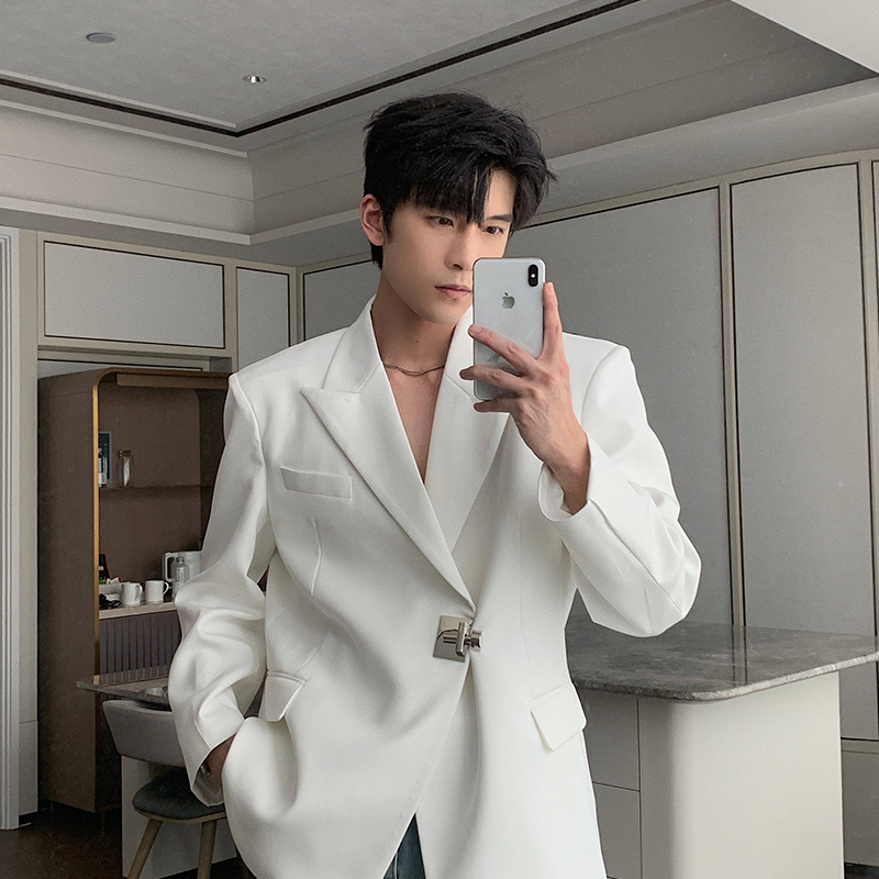 Hualun春秋金属锁扣西服外套