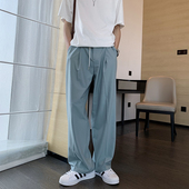 子垂坠感西装 西裤 裤 阔腿裤 Hualun春夏裤 休闲裤 黑色直筒裤 潮流韩版