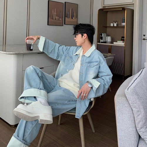 Hualun牛仔套装男一整套