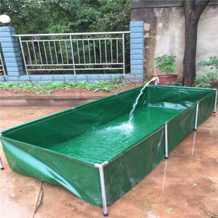 热销帆布水池折叠游泳池支架鱼池防雨布虾池锦鲤池家庭戏水池定做