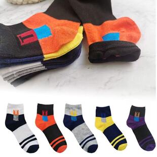 男士 彩色T字母中筒袜春秋吸汗透气日常休闲运动潮流百搭耐穿