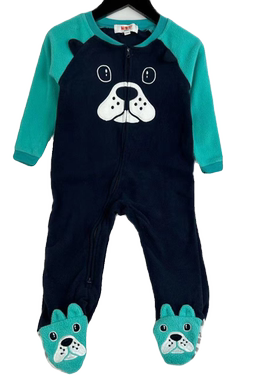 A2010外贸新款童装刺绣摇粒绒包脚连体衣爬服保暖宝宝哈衣睡衣