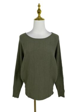 H2234冬季新款女装蝙蝠袖圆领针织衫宽松套头纯色百搭长袖毛衣