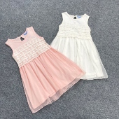 J2048女童蕾丝纱纱连衣裙2025夏季 新款 宝宝背心裙拼接生日裙