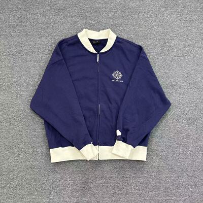 C2211新款美式复古休闲拼色棒球服立领拉链男女同款刺绣外套