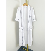 睡袍 浴衣中长款 H2016外贸新款 毛巾料男女家居服吸水速干短袖