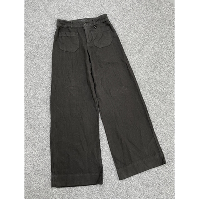 E6039秋季新款女士纯色亚麻透气宽松阔腿裤休闲百搭显瘦长裤