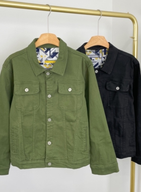 E6083工装风翻领女牛仔外套2026春季新款多口袋休闲潮流夹克