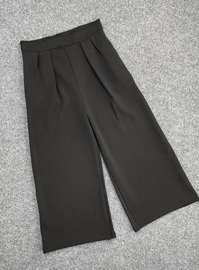 K3069侧拉链高腰女直筒裤2025新款简约宽松休闲裤百搭显瘦八分裤