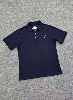 K1049夏季新款藏青色儿童短袖POLO衫学院风刺绣简约款上衣