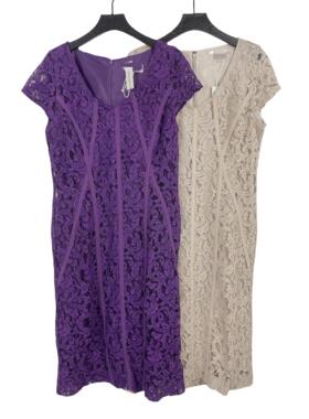 E4014夏季新款女装V领短袖蕾丝裙收腰显瘦气质包臀连衣裙中长裙