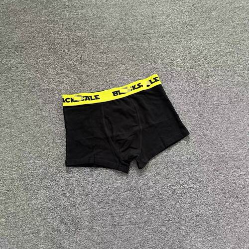 B6115潮牌男士平角裤撞色腰头印花舒适亲肤透气运动四角裤