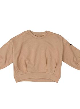 A3121日单新款儿童纯色休闲卫衣春秋款毛圈棉简约男女童圆领上衣