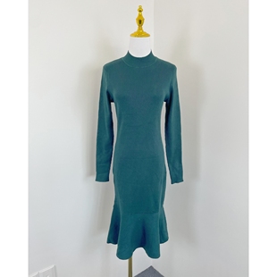 显瘦鱼尾裙 立领打底针织连衣裙气质毛衣裙修身 外贸新款 女装