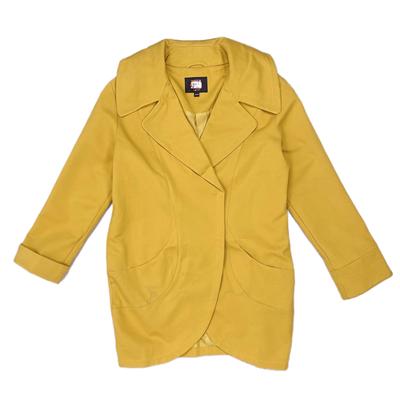 E3127秋季新款西装翻领纯色中长款外套通勤气质宽松长袖暗扣风衣