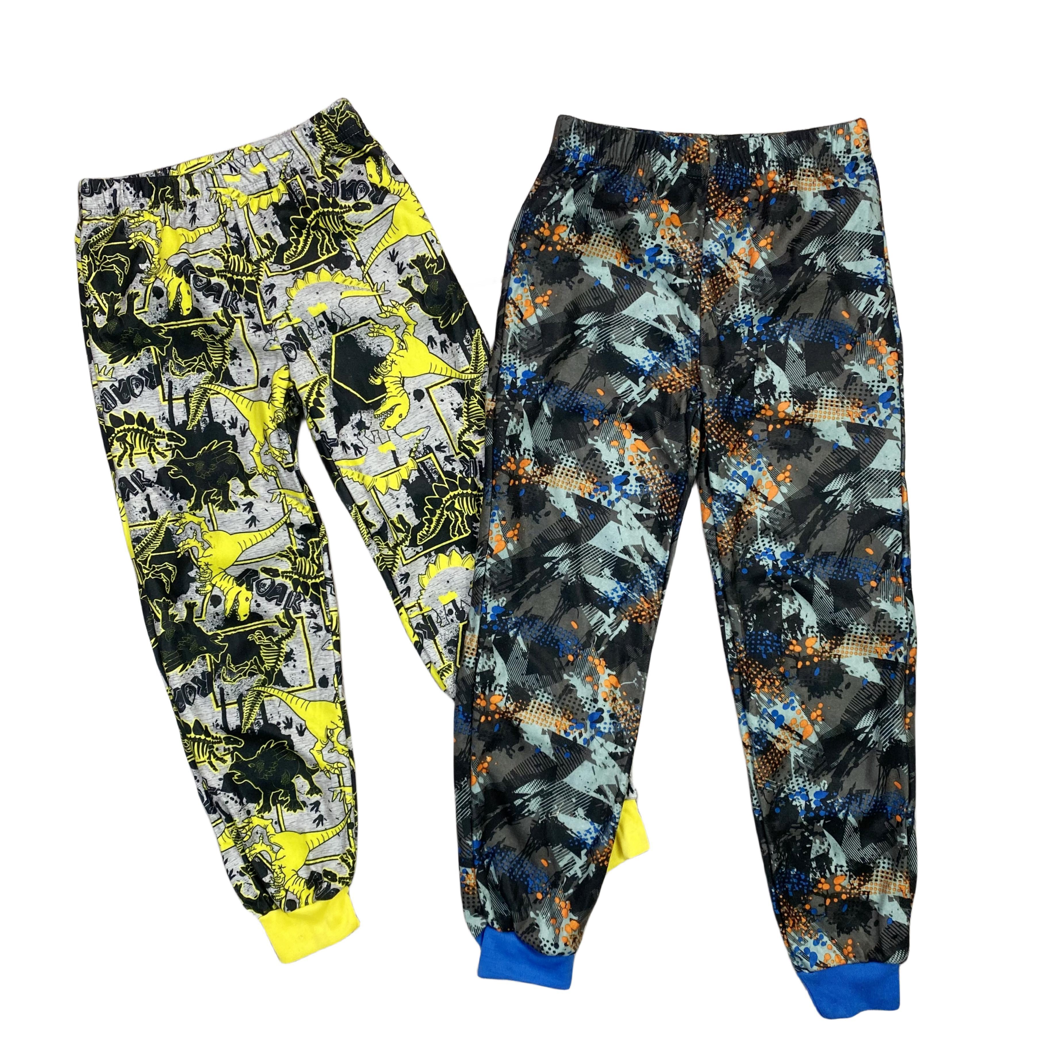 E4002-1外贸新款个性印花儿童睡裤摇粒绒亲肤松紧腰束脚家居裤