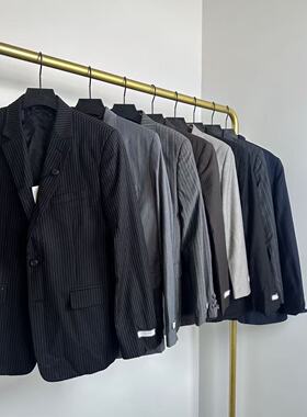 K7027新款商务休闲西装外套宽松正装条纹通勤百搭西服上衣