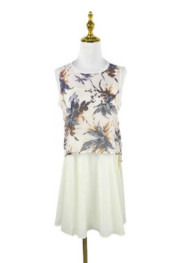 E2010-1夏季新款洋气印花无袖雪纺上衣+吊带裙女装两件套韩版套装