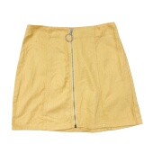 B7149瑕疵款 高腰半身裙拉链设计短裙显瘦棉质包臀裙 外贸女装 时尚