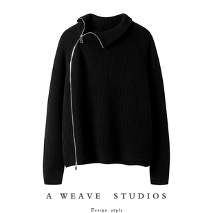 24秋冬新品 侧拉链100%纯山羊绒针织开衫 男女同款 搭配万JIN油