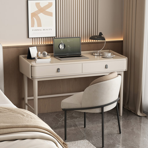 卧室实木书桌家用小户型床边桌子现代简约床头高级轻奢书房电脑桌