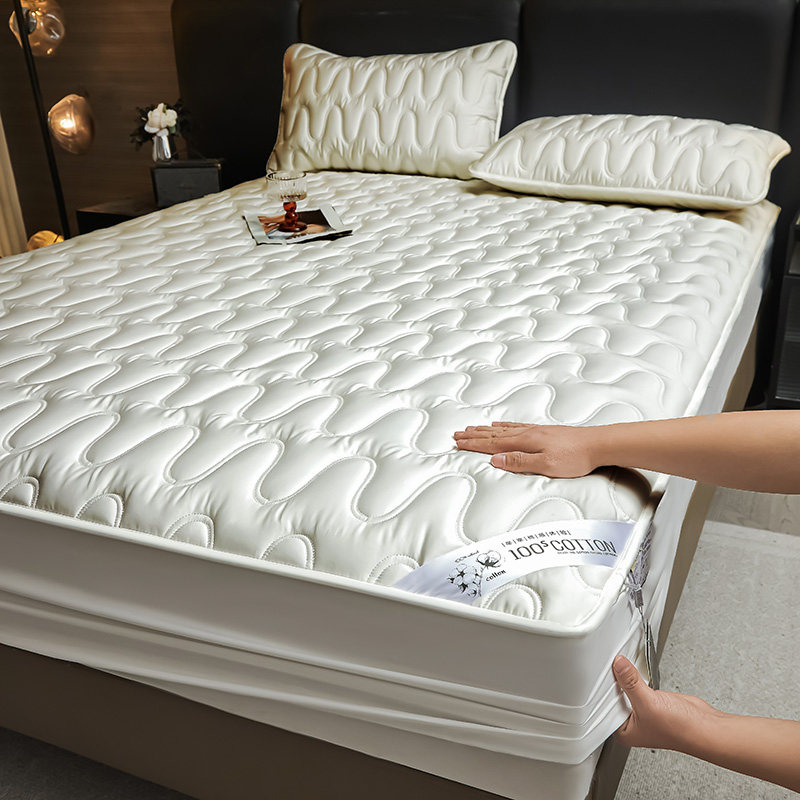 100支全棉加厚夹棉席梦思床笠床罩防滑全包床垫保护罩四季通用