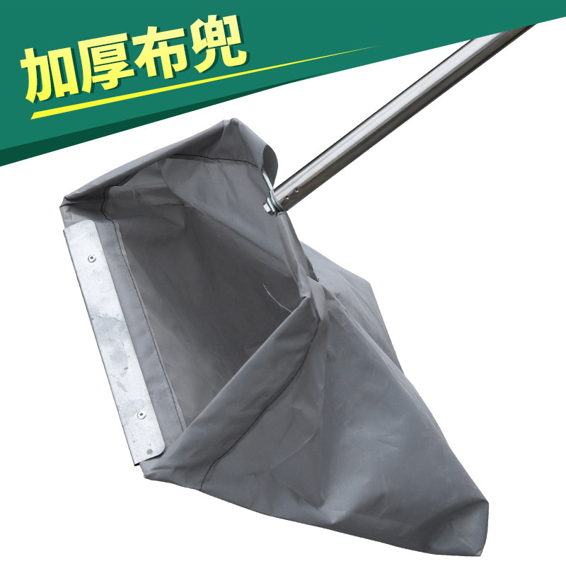 XJ灰色加厚户外防风垃圾布兜便携保洁环卫簸箕不锈钢杆垃圾兜撮斗