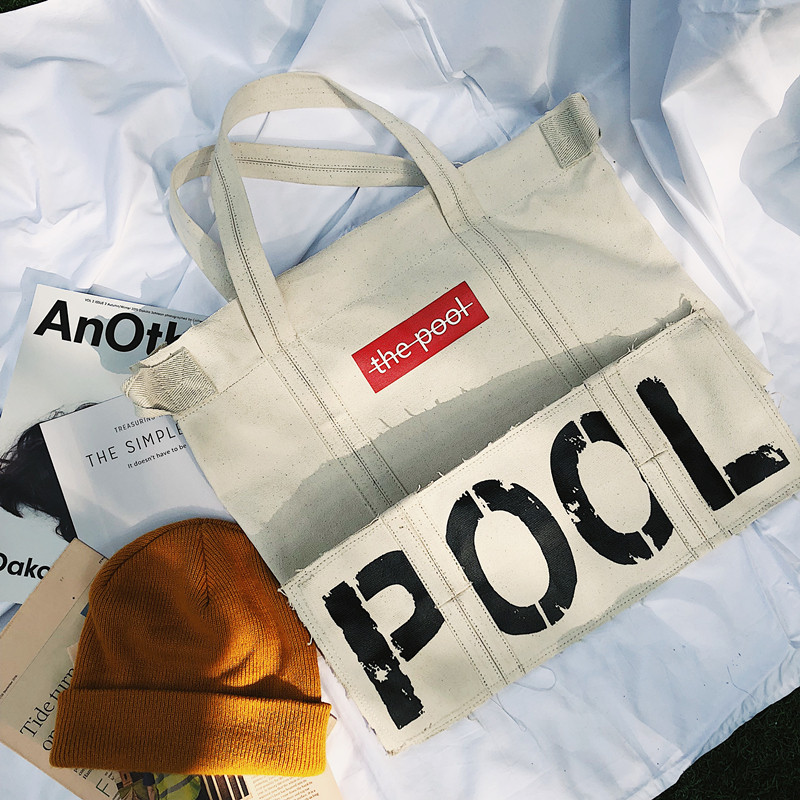 the新 pool aoyama 日本藤原浩帆布包单肩手提托特拉链斜挎旅行包