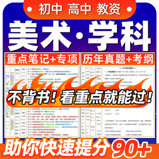 初中专业高中美术学科知识与教学能力重点笔记教资科目三历年真题