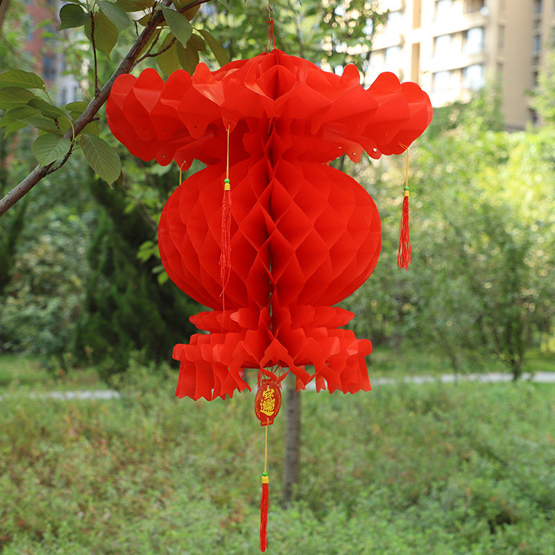 新年春节小红灯笼塑料纸防水招财平安灯节日结婚喜庆布置装饰用品