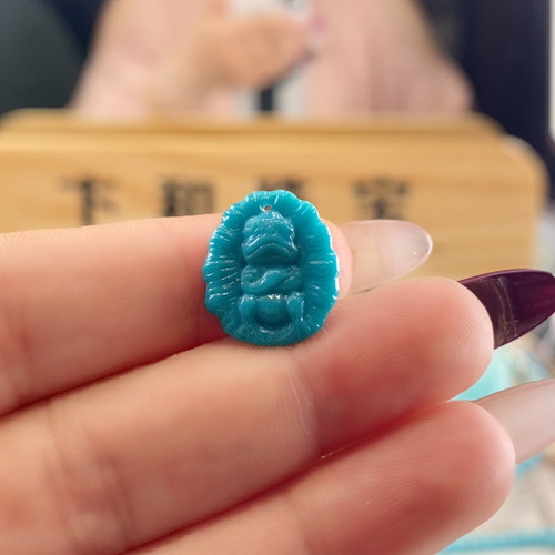 瓷釉级玉化蓝小青蛙