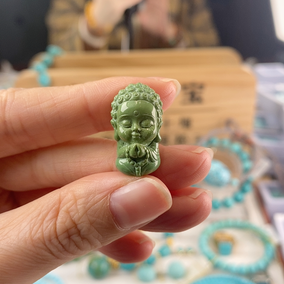 瓷釉级菜籽色精品宝宝佛卡12.9