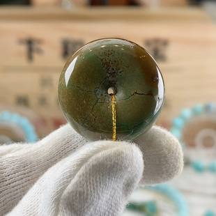 玉化豆沙绿平安扣24.4m m12克