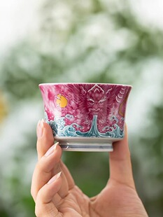景德镇龙吸水陶瓷主人杯品茗杯茶杯大号会客杯家用中式茶具杯礼盒